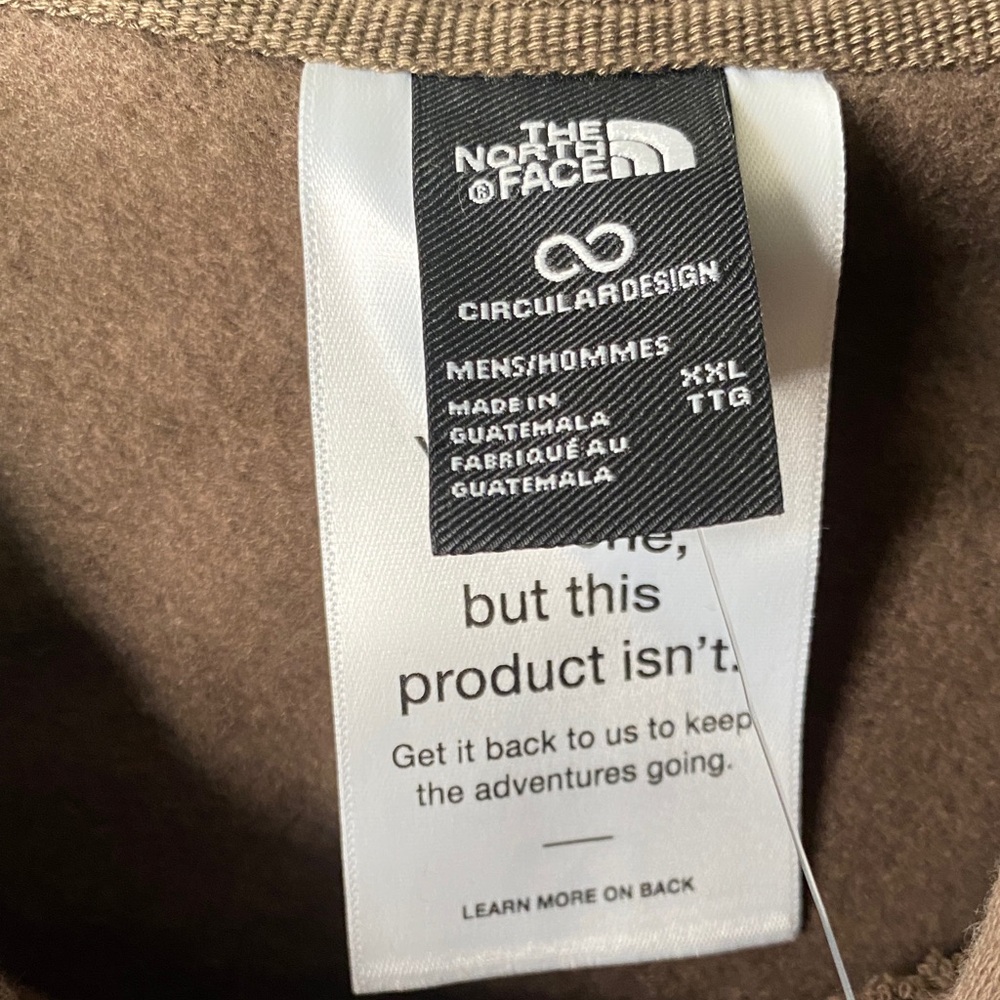 NWT The North Face Brown Men's 2XL Oversized Pullover Hoodie White Logo - 1380 - Picture 5 of 6